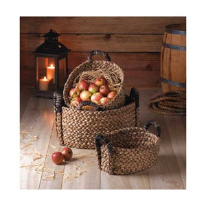 Straw Nesting Baskets With Handles