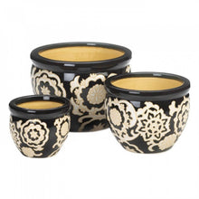 Load image into Gallery viewer, Floral Nights Ceramic Planter Set
