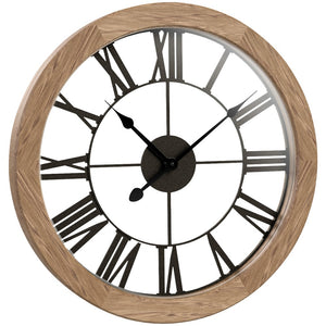 Round Wood Wall Clock (15in)