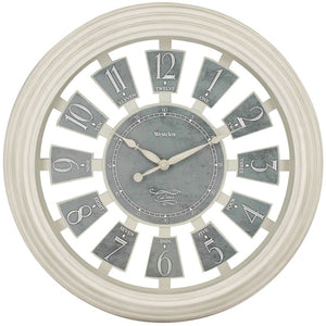 Antique White Panel Clock (16in)